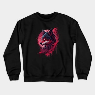 Ninja Wolf Blood Moon Crewneck Sweatshirt